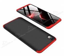 Zore GKK Ays Xiaomi Redmi 7A 360 Derece Koruma Kırmızı-Siyah Rubber Kılıf - Zore